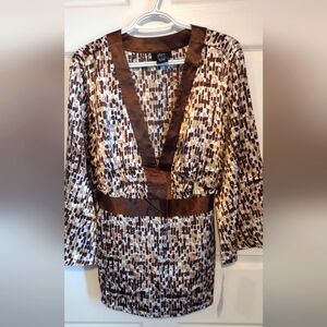 Allison Morgan Brown Patterned Blouse